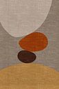 Moderne, abstrakte, geometrische, organische Retro-Formen in erdigen Farbtönen: beige, braun, orange von Dina Dankers Miniaturansicht