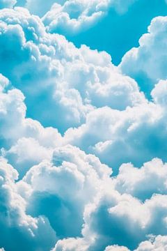 Wolken in de blauwe lucht van Poster Art Shop