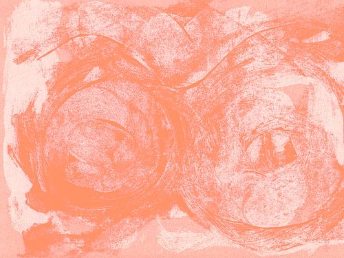 Abstract wabi-sabi organic shapes in white and orange