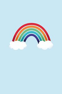 Bunter Regenbogen mit Wolken