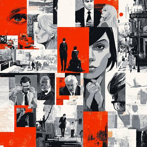 Snippets of the city – stories in black, white and red