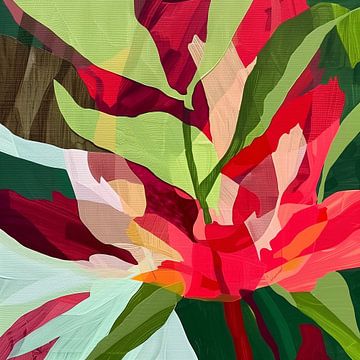 Energieke Bloemen: Abstracte Kleurenexplosie van Color Square