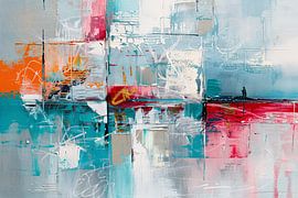 Abstract colourful modern art on canvas by Art & Soul Creations