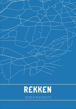 Blauwdruk | Landkaart | Rekken (Gelderland) van Rezona