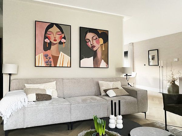 Colourful, modern and abstract portrait