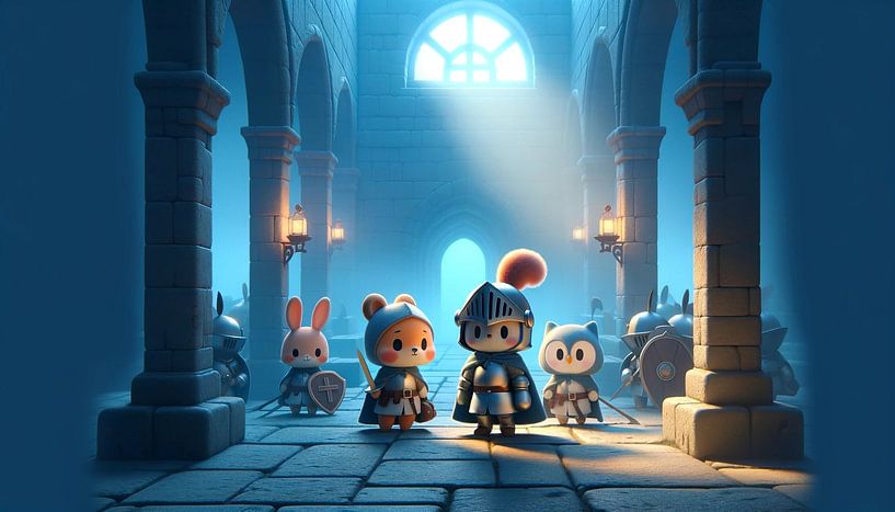 Brave guardians in the candlelight of the crypt by artefacti
