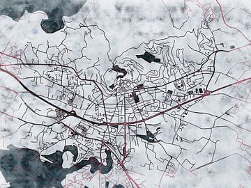 Kaart van Hyères in de stijl 'White Winter' van Maporia