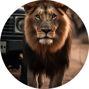 Leeuw in Afrika V2 van drdigitaldesign