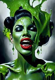 Emerald Essence: A Surreal Portrait