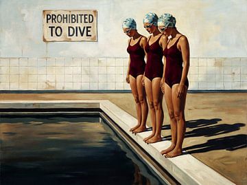 Kontemplative Schwimmer am Pool