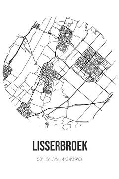 Lisserbroek (Noord-Holland) | Landkaart | Zwart-wit van MijnStadsPoster