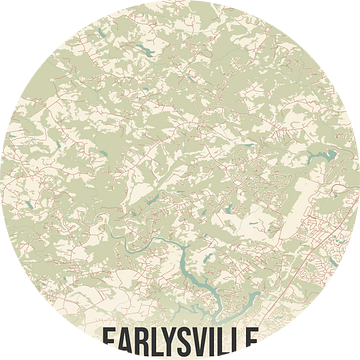 Vintage landkaart van Earlysville (Virginia), USA. van Rezona