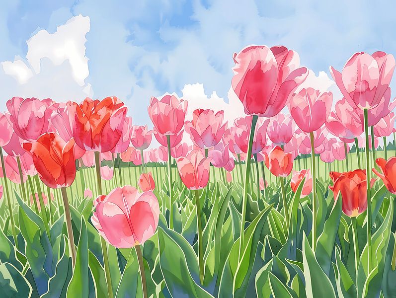 Pink Tulips by Littlewhitecat
