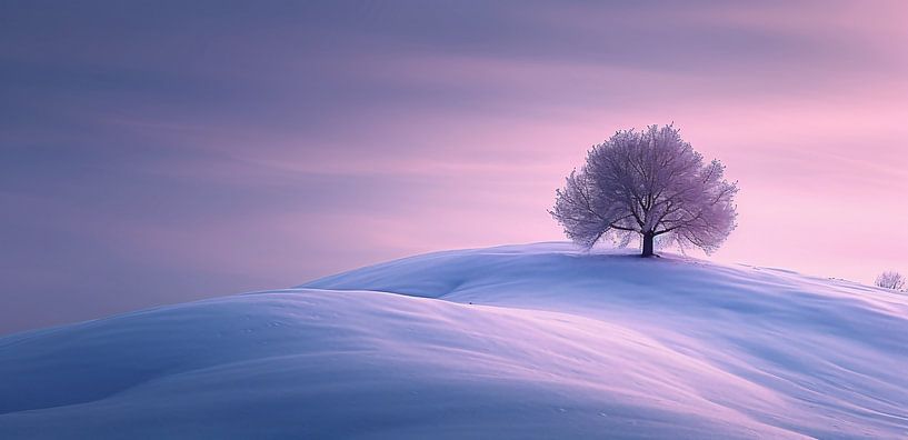 Zonsondergang in de vorst van fernlichtsicht