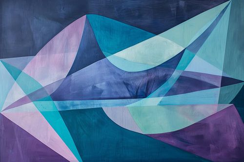 Abstracte geometrie in blauw