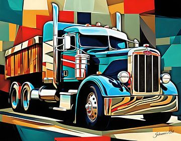 Abstract Art Illustration - Amerikaanse vrachtwagens 7 van Johanna's Art