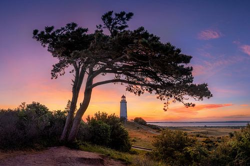 De dageraad bij de vuurtoren van Dornbusch aan de Hiddensee