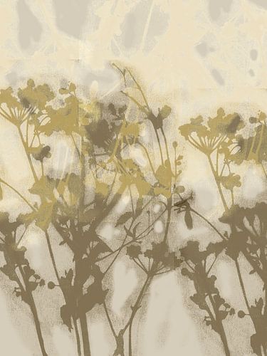 Retro geïnspireerde botanische kunst met bloemvormen