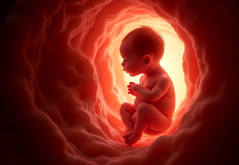 Ungeborenes Baby im Mutterleib von Egon Zitter