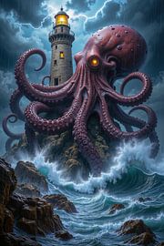 KRAKENOR – A gigantic octopus attacks a lighthouse in a storm