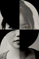 Präsentieren | Porträt mit abstrakter Kunst