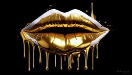 Goldene Lippen der sinnlichen Versuchung von AidasignArt
