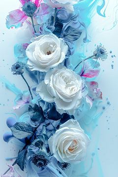 Koele bloemenromantiek van Klaus Tesching - Art-AI