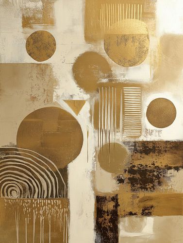 Abstract bruin en goud