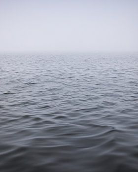 Misty Morning by the Water: A Minimalist Masterpiece
