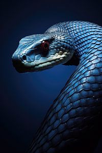 Schlange im blauen Licht