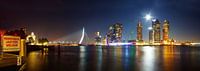 Skyline Rotterdam uitzicht op de Erasmusbrug van Arnold van Rooij thumbnail
