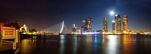 Skyline Rotterdam uitzicht op de Erasmusbrug van Arnold van Rooij