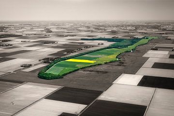 Aerial photo of the former island of Schokland in the Noordoostpolder by Frans Lemmens