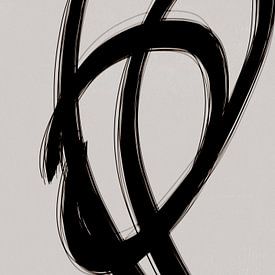 Striche 3 | Minimal Black & Neutral Abstrakt von Menega Sabidussi
