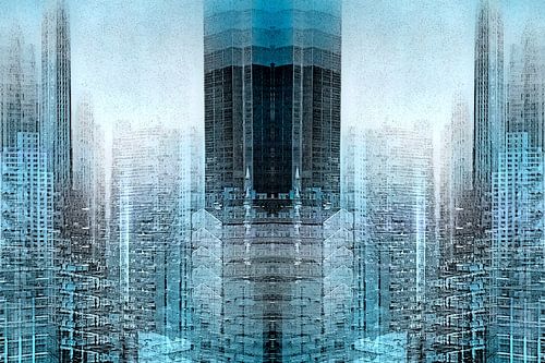 Betoverde stad in het blauw