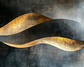 Goldene Wellen | Abstrakte goldene Formen von Moderne Kollektion