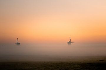 2 der 3 Mühlen von Stompwijk von Danielle Kramer