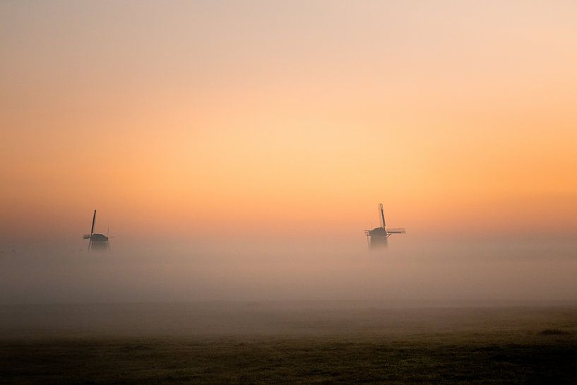 2 der 3 Mühlen von Stompwijk von Danielle Kramer