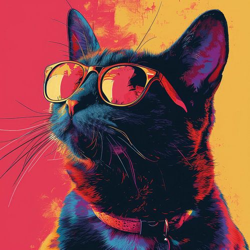 Cat Pop Art "Zonnebril"