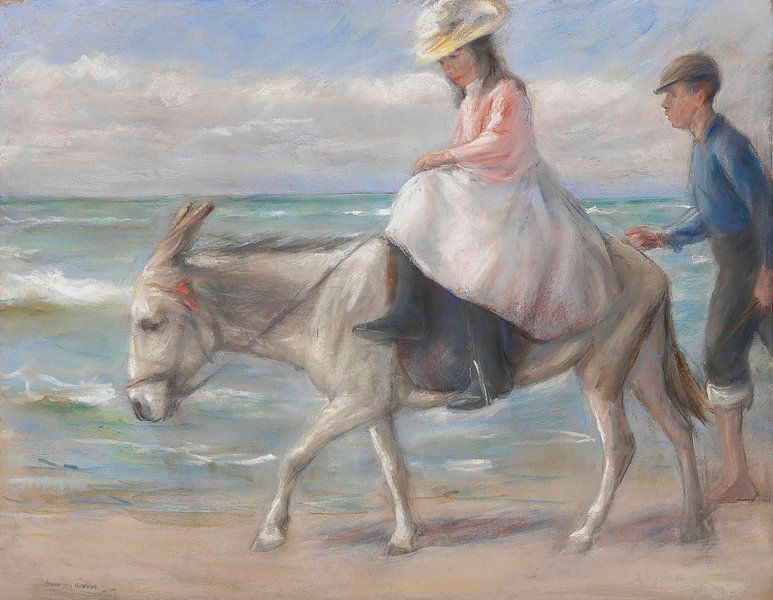Child riding on a donkey, Max Liebermann by Masterful Masters