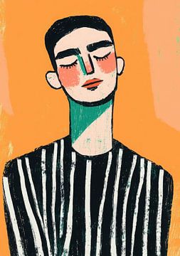 Portret in oranje van Niklas Maximilian