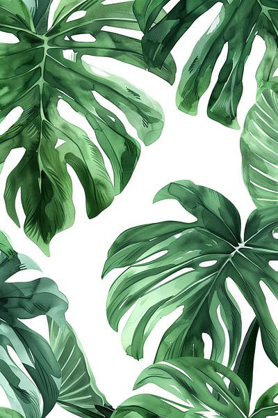 Monstera kunstwerk - Tropische bladeren van Poster Art Shop
