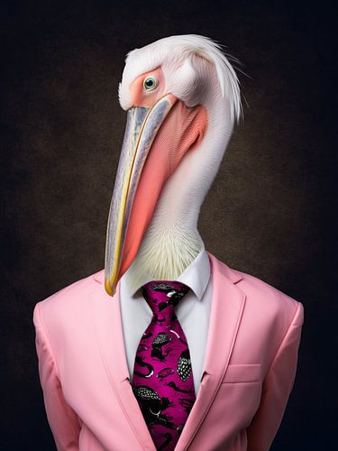 Elegant Pelikan gentleman - pink meets business world