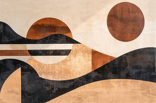 Zonsondergang in abstracte geolandscapes