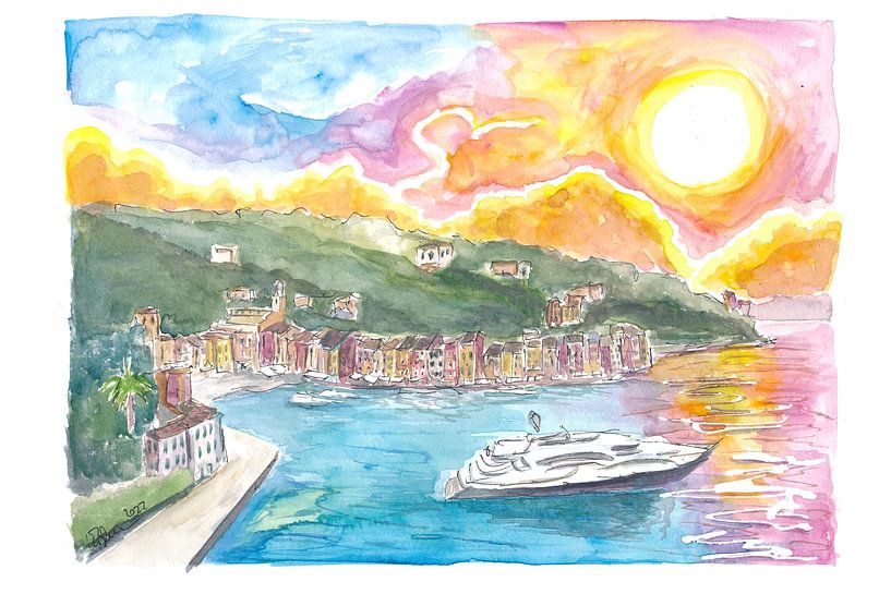 Portofino Italienische Träume mit Luxusyacht und Wasserfront von Markus Bleichner