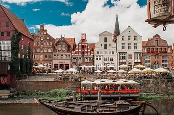 Berühmte Aussicht im deutschen Dorf Lüneburg