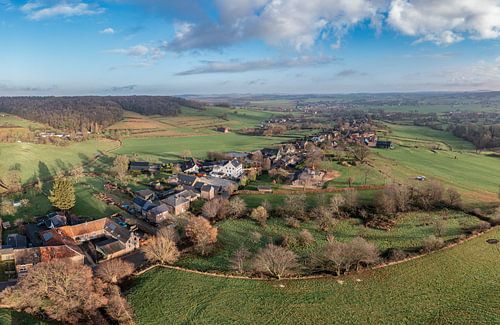 Luchtpanorama van de Schweiberg bij Mechelen in Zuid-Limburg