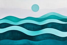 Des vagues douces dans la lumière du matin sur Poster Art Shop