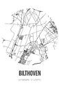 Bilthoven (Utrecht) | Landkaart | Zwart-wit van Stad & Wand thumbnail