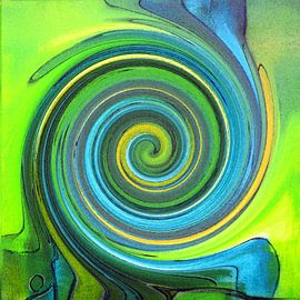 Spiralen in Grün 01  – Die Geometrie des Werdens von Kerstin Franz
